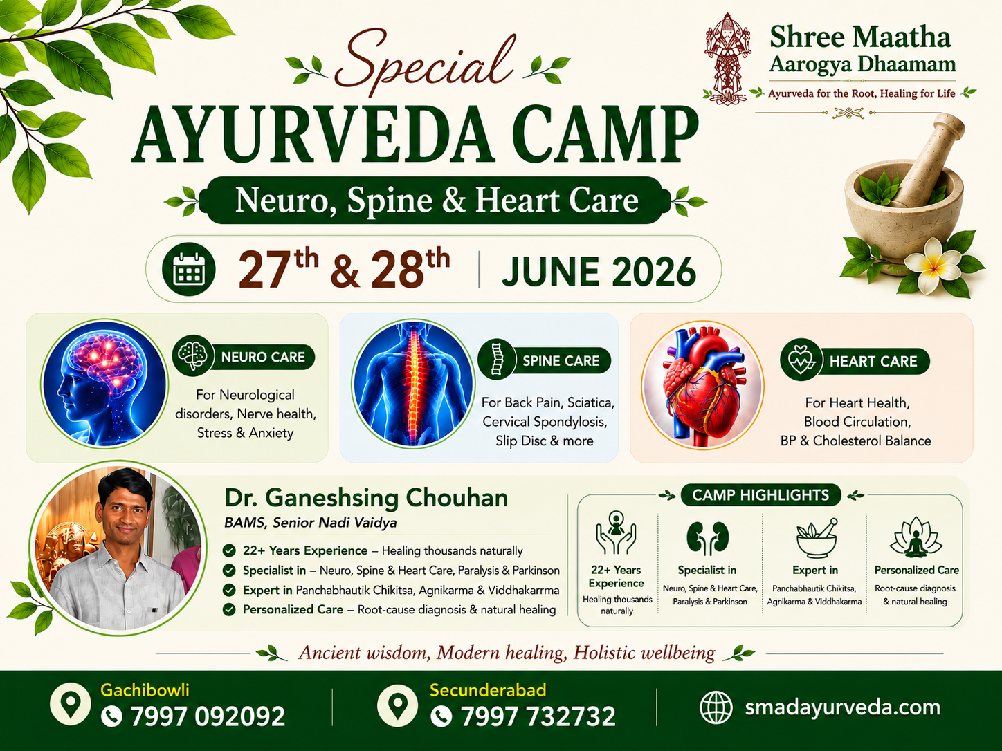 Special Ayurveda Camp — Neuro, Spine & Heart Care